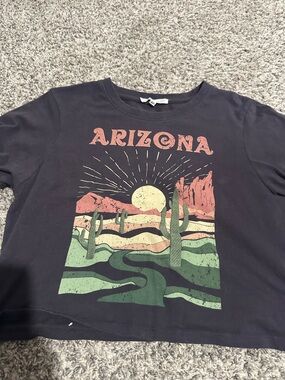 Love & Lace XS Black Graphic Tee with Desert Print